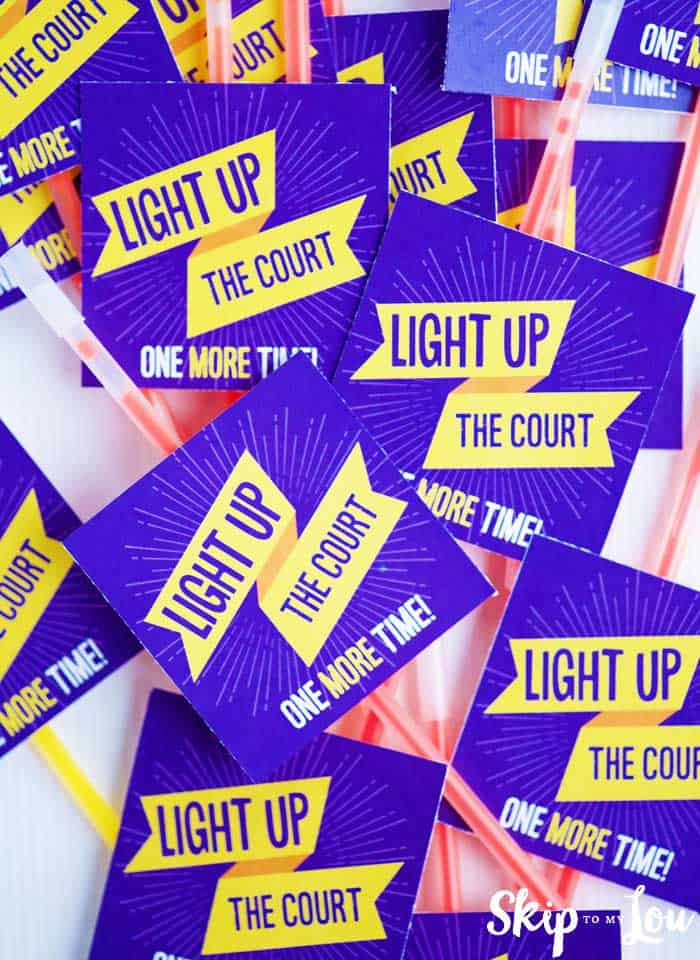 light up the court one more time tags on glow sticks