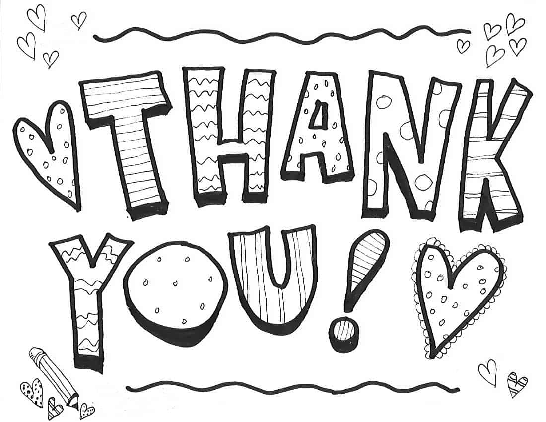 Cute Printable Thank You Sign {FREE Coloring Page} Skip
