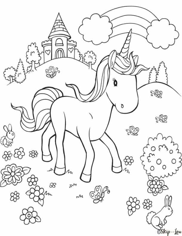 10 Magical Unicorn Coloring Pages Print for Free | Skip To My Lou