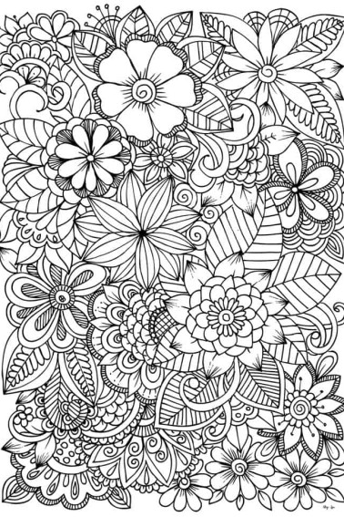 flower coloring page printable