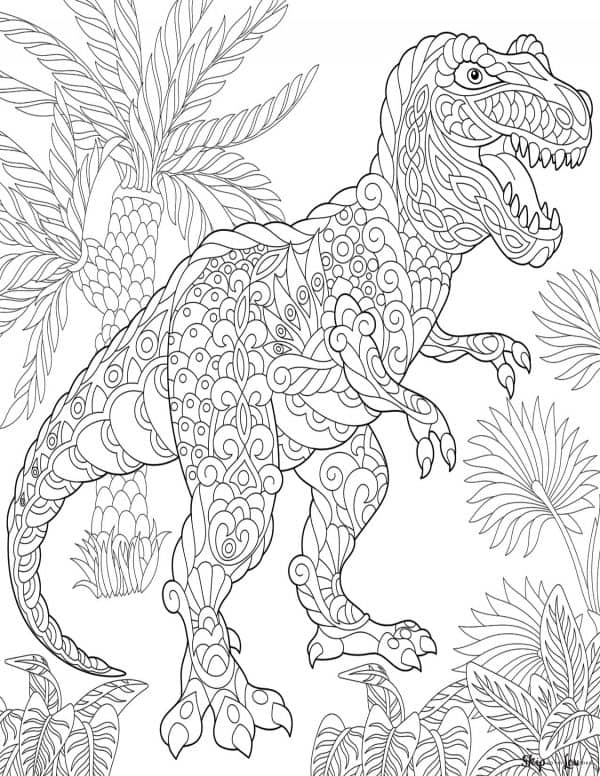 tyrannosaurus rex coloring page printable
