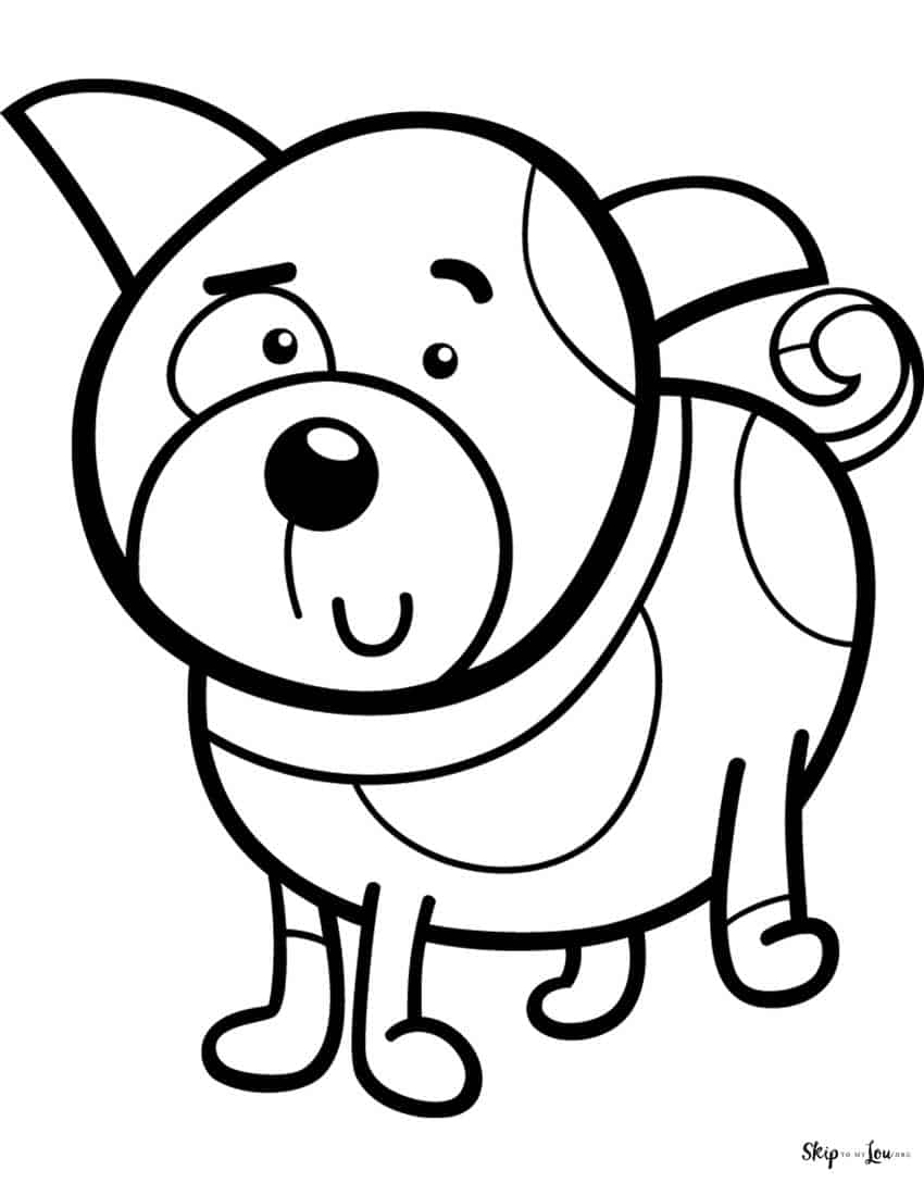 Featured image of post Simple Dog Coloring Pages : A happy dog in its wooden house.