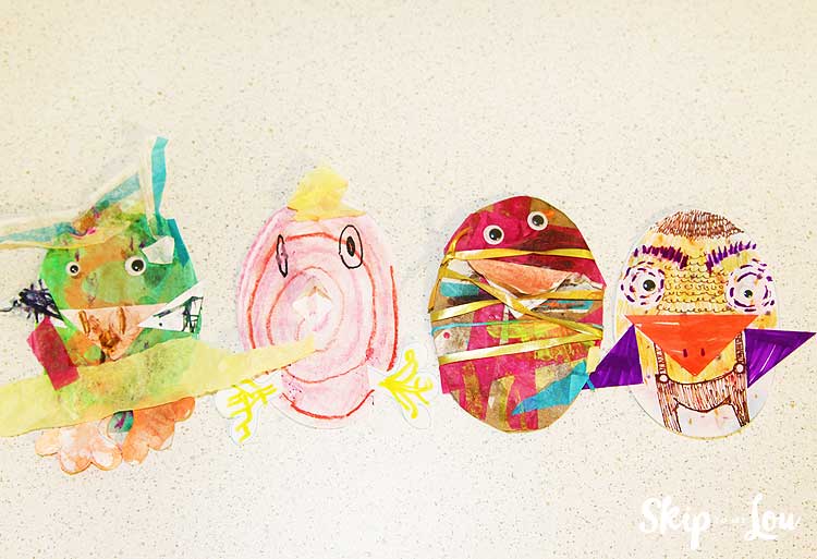 paper chicks made by preschooler