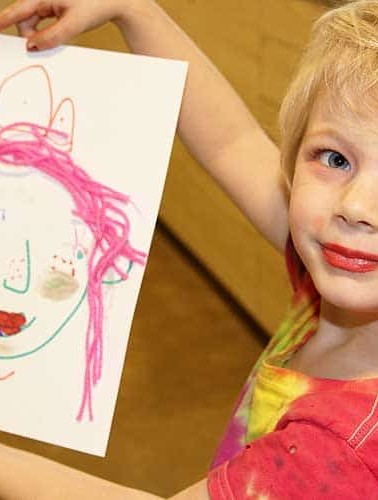 child holding make up face printable