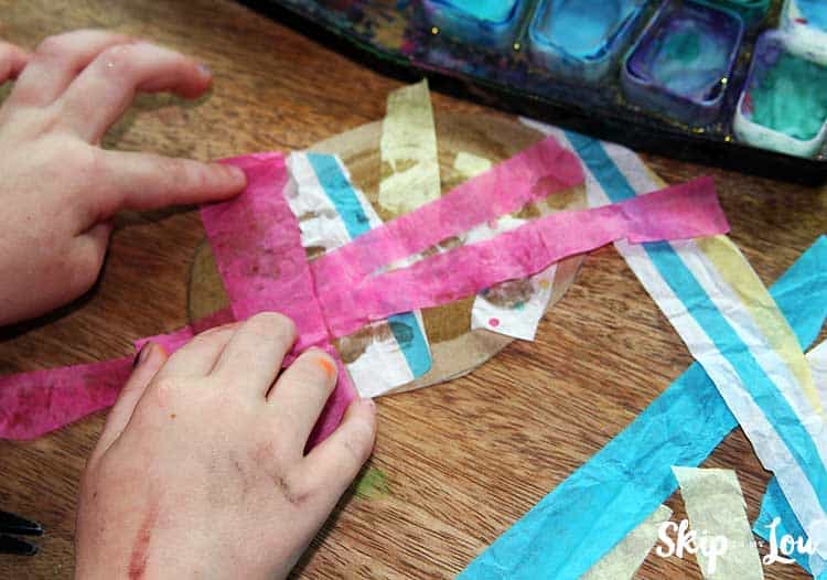 egg shape with tissue paper