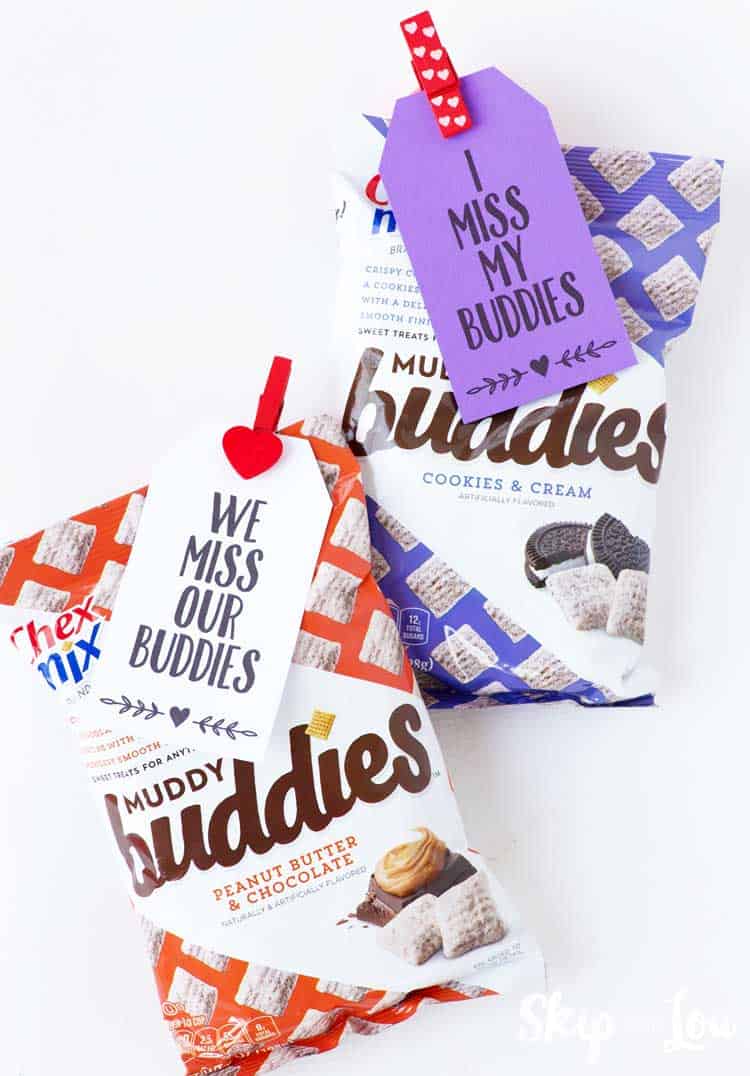 chex muddy buddies with gift tags