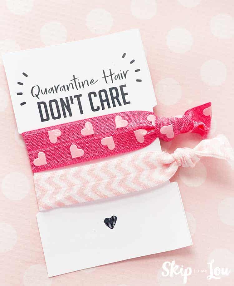coronavirus hair don't care printable with hair ties