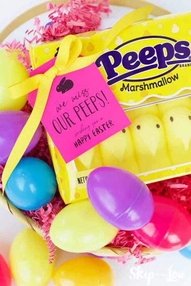 peeps candy plastic colored eggs we miss our peeps tag in easter basket