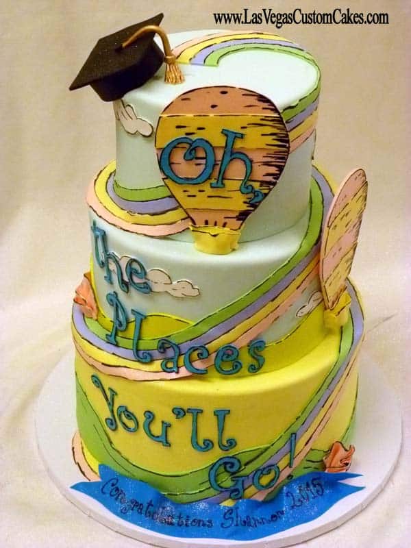 Dr seuss theme cake oh the places you'll go