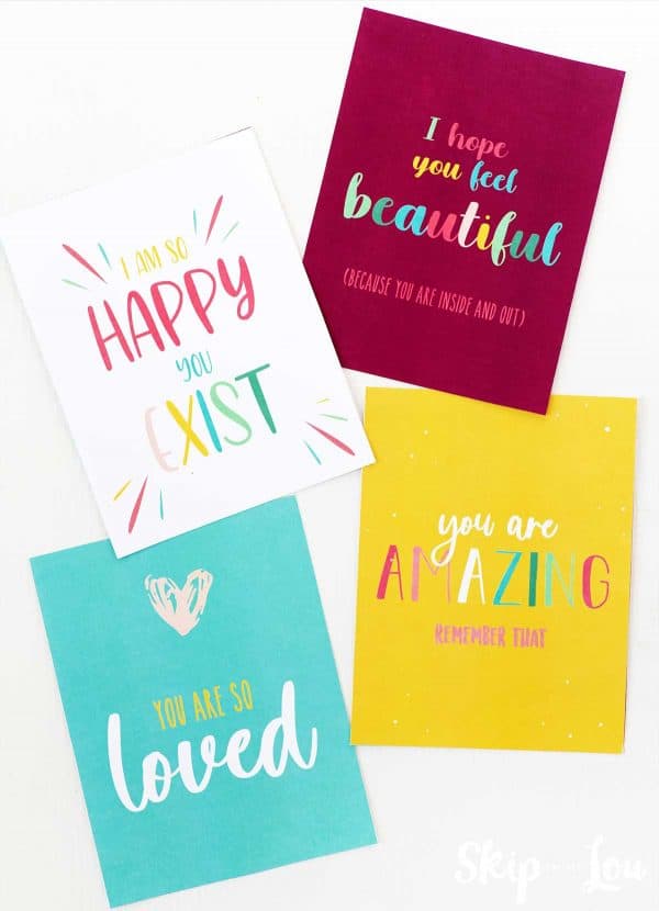 four good vibes postcards