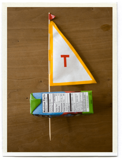 Decorated Juice Box Sailboat
