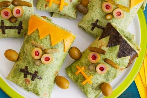 Image shows 4 different monster wraps for kids.