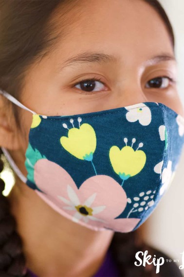 child wearing face mask