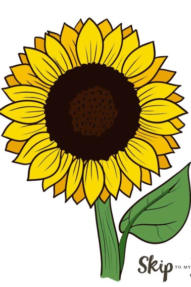 colored sunflower drawing