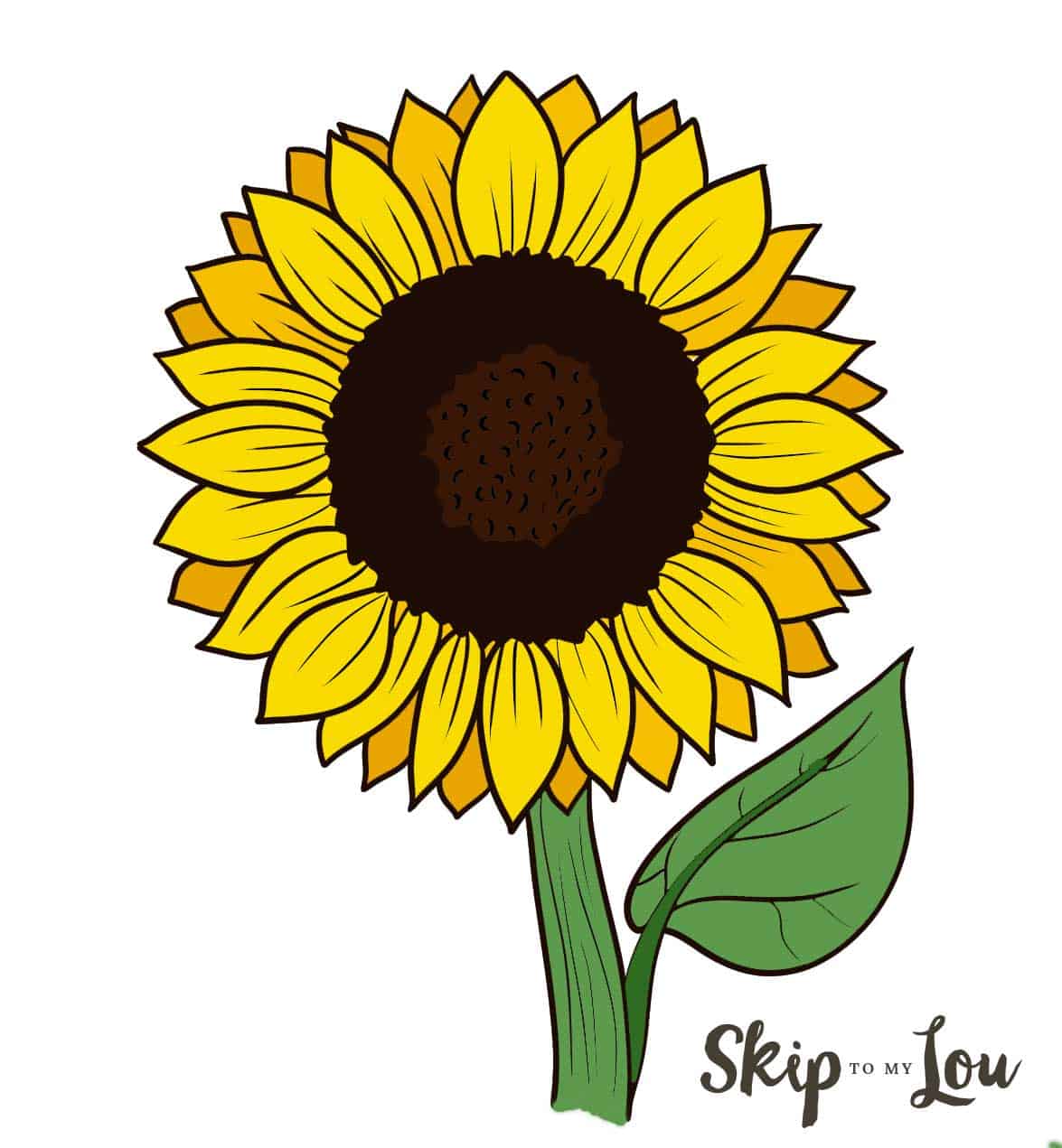 Sunflower Drawing Easy