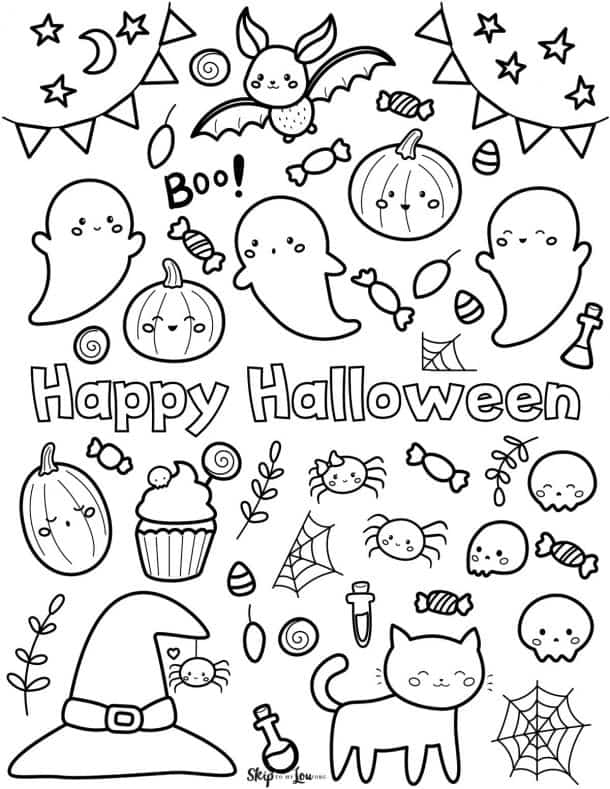 Cute Halloween Coloring Pages to print and color! | Skip To My Lou
