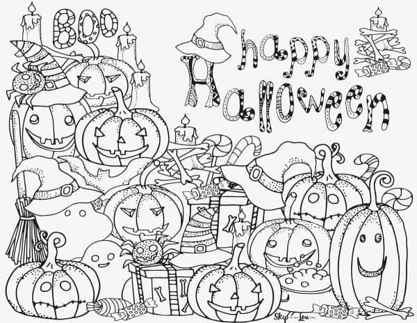 pumpkins with happy halloween greeting