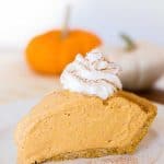 no bake pumpkin pie on white plate