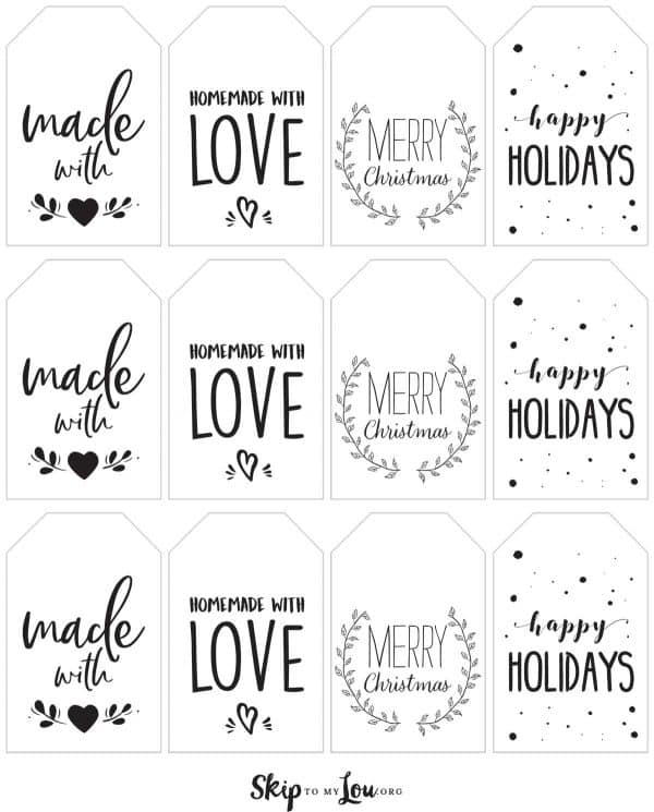 black made with love tags printable