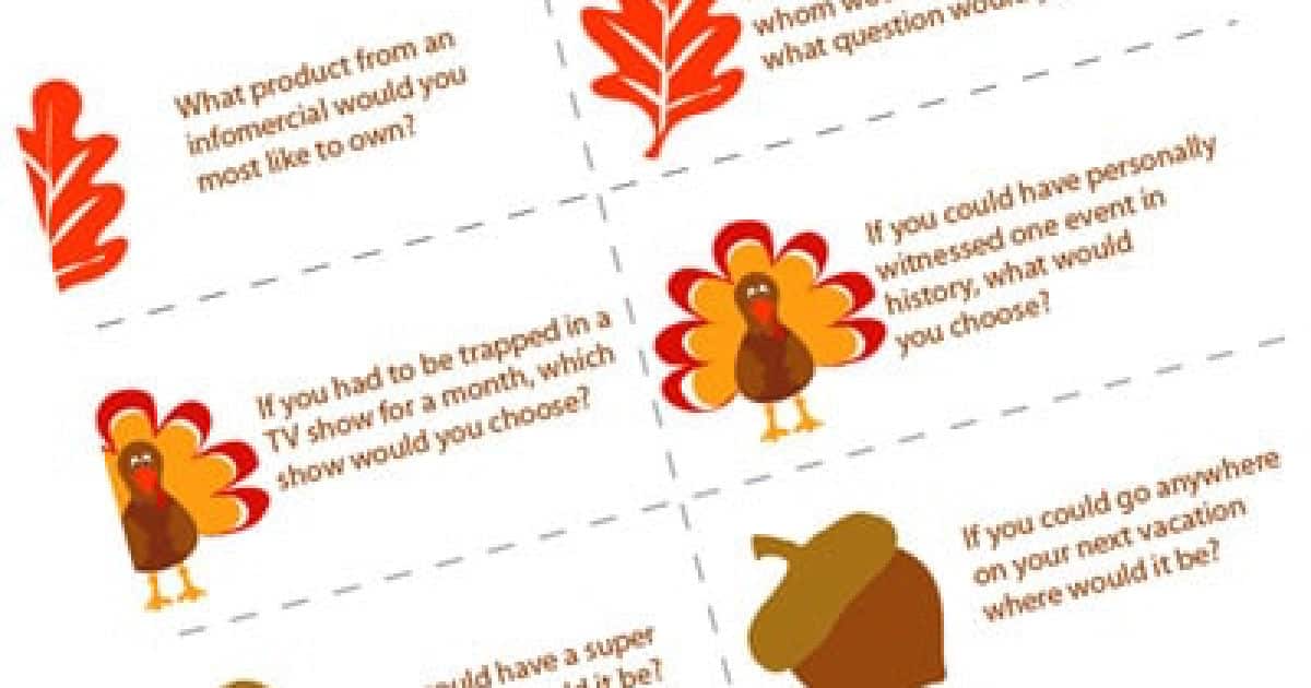 Thanksgiving Dinner Conversation Starters {Printables} Skip To My Lou