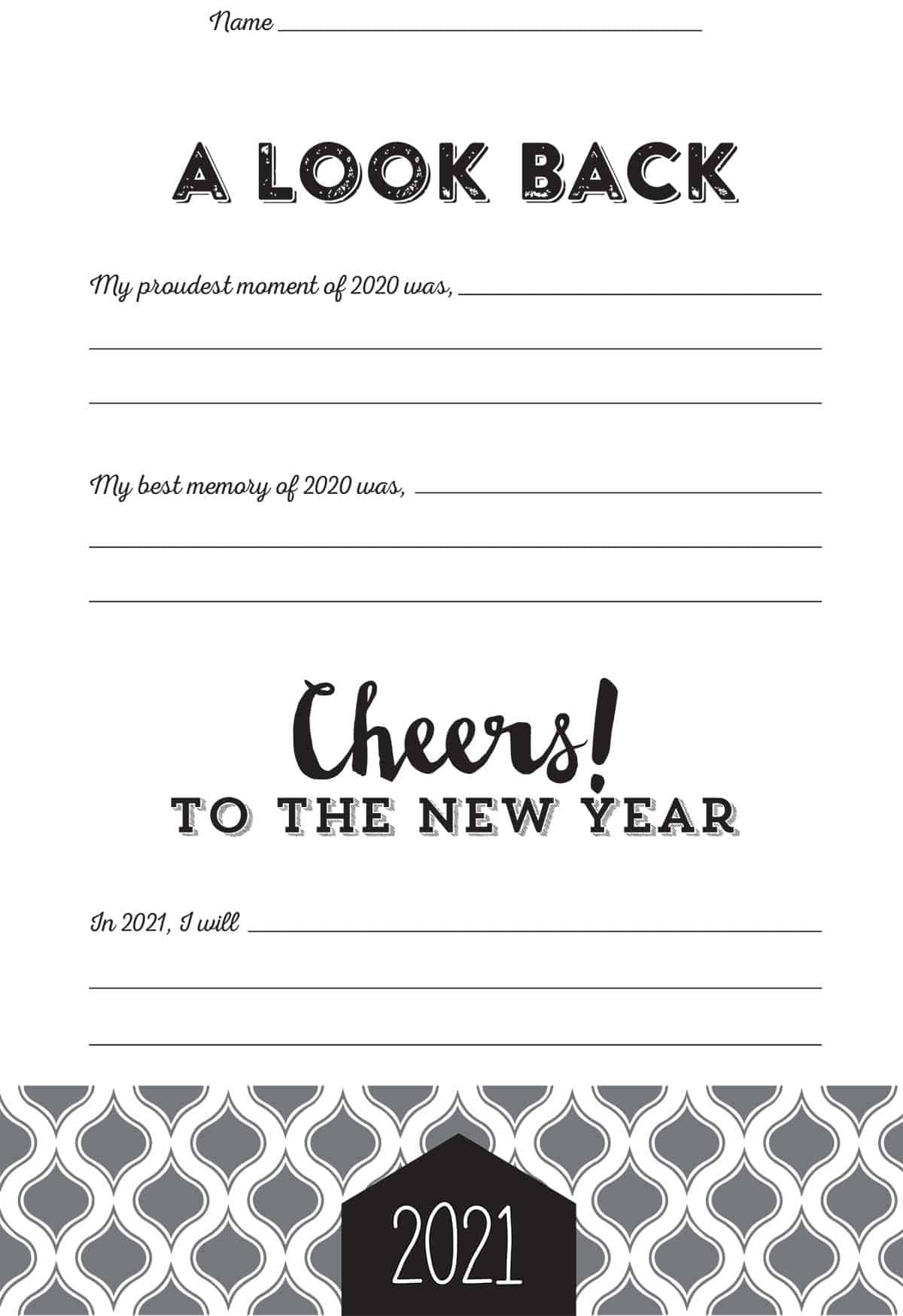 2020 Printable New Year Resolution Cards