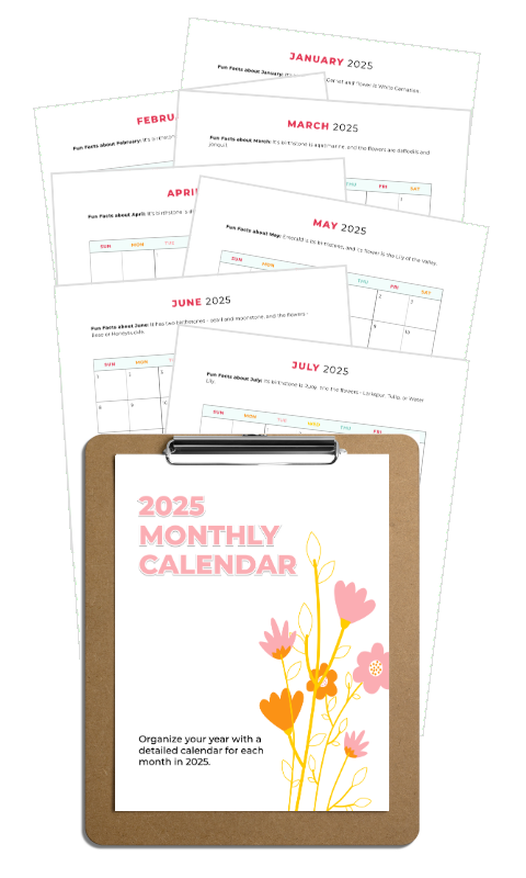 2025 free printable calendar
