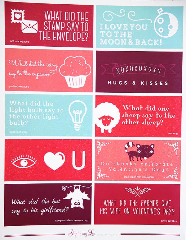 valentine lunch box notes