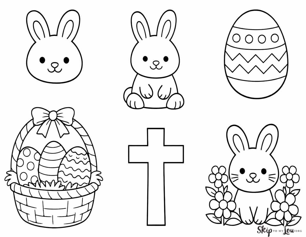 6 cute Easter coloring pages for toddlers