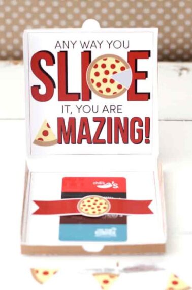 any way you slice it gift card for pizza in pizza box