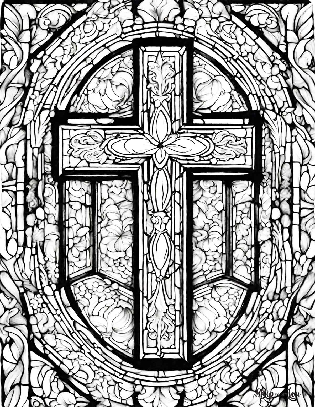 cross coloring page