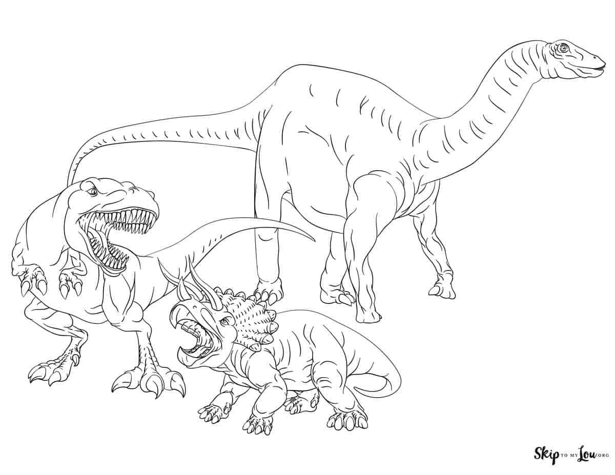 dinosaurs coloring sheet