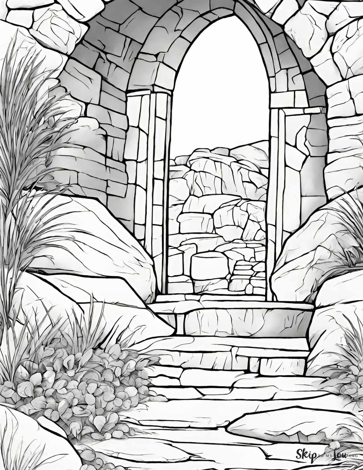 empty tomb coloring page