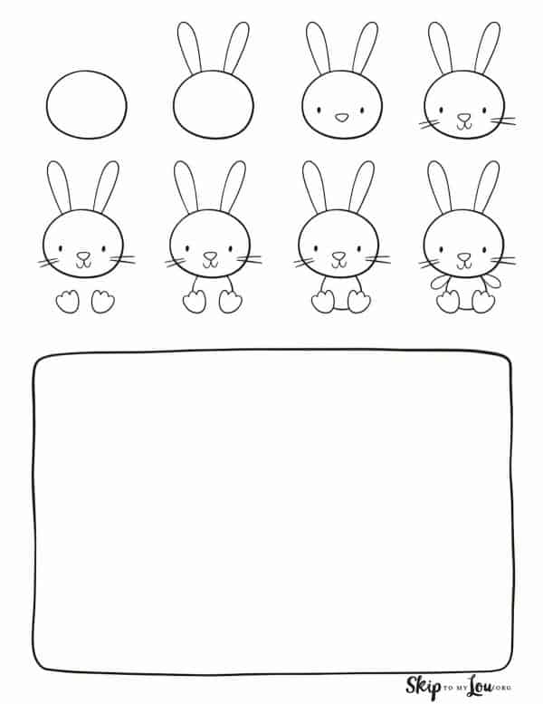 step by step how to draw a cute bunny