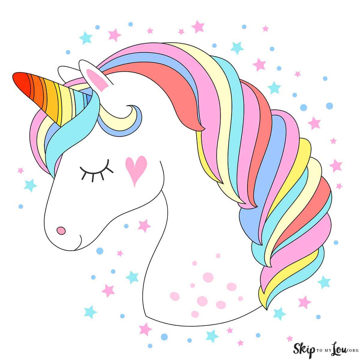 10 Magical Unicorn Coloring Pages Print for Free | Skip To My Lou