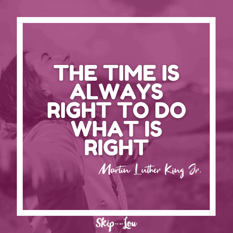 The time is always right to do what is right. — Martin Luther King Jr.