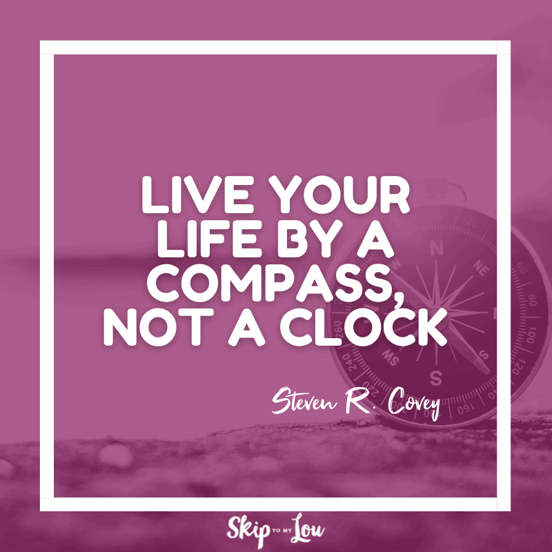 Live your life by a compass, not a clock. ― Steven R. Covey