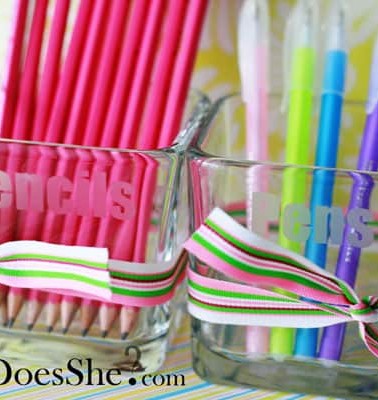 etched glass holders for pencils