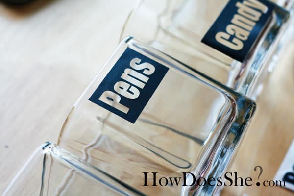 vinyl lettering on vases