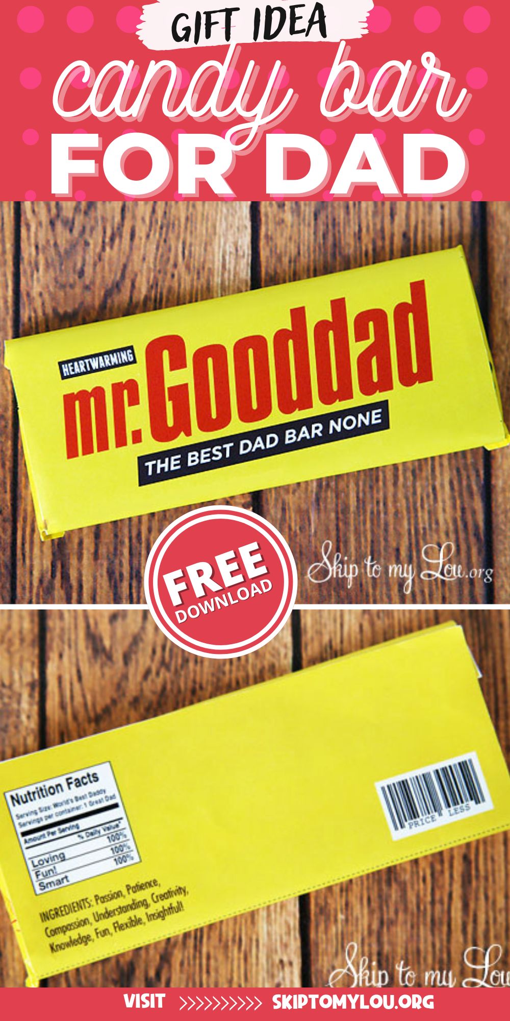 candy bar wrapper for dad
