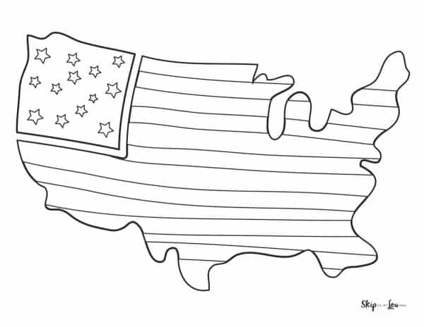 united states flag coloring page