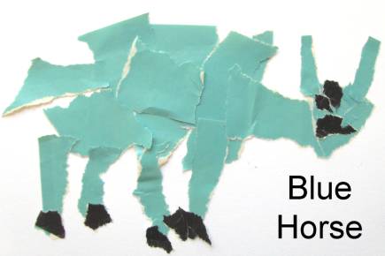 blue horse collage for preschoolers