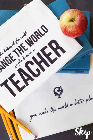 zippered pouches with sayings for teacher gifts
