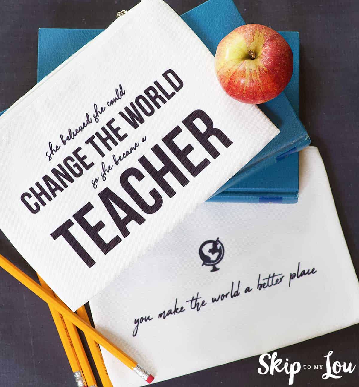 zippered pouches with sayings for teacher gifts