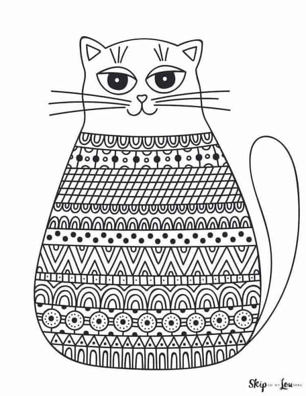 simple cartoon cat drawing