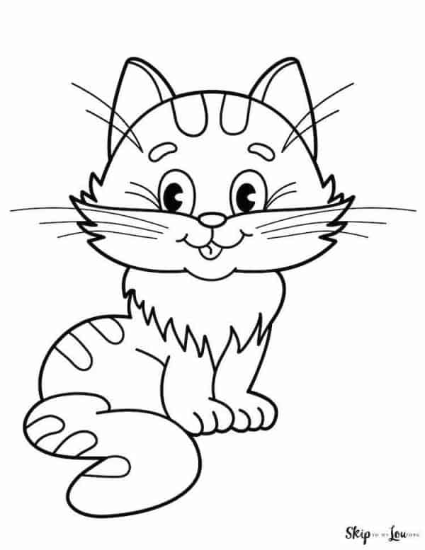 sitting cartoon style kitty