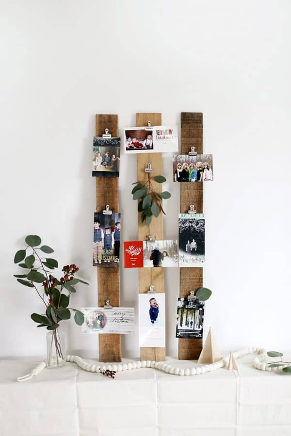Image shows a christmas card display.