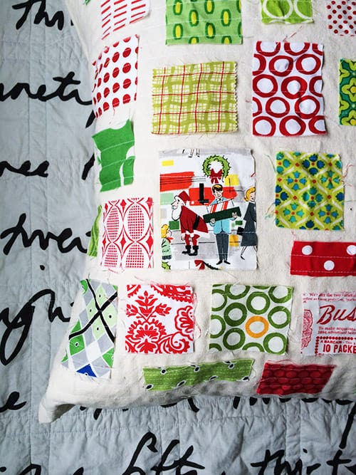 Image shows a big christmas throw pillow.