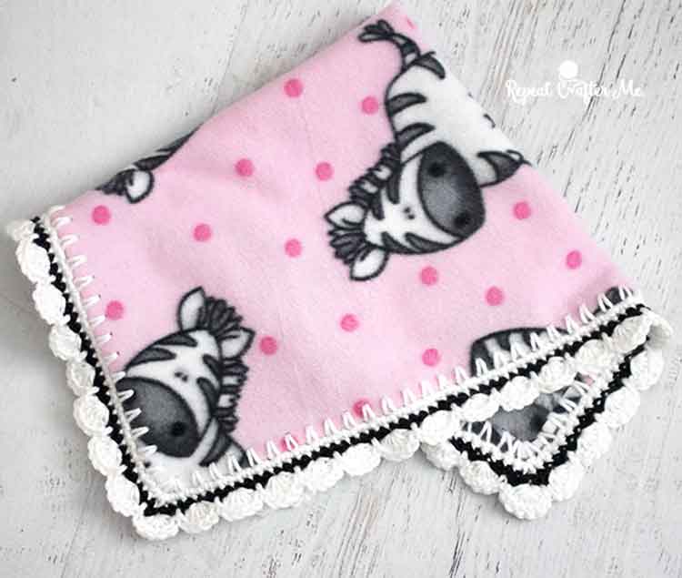 crochet border on fleece blanket