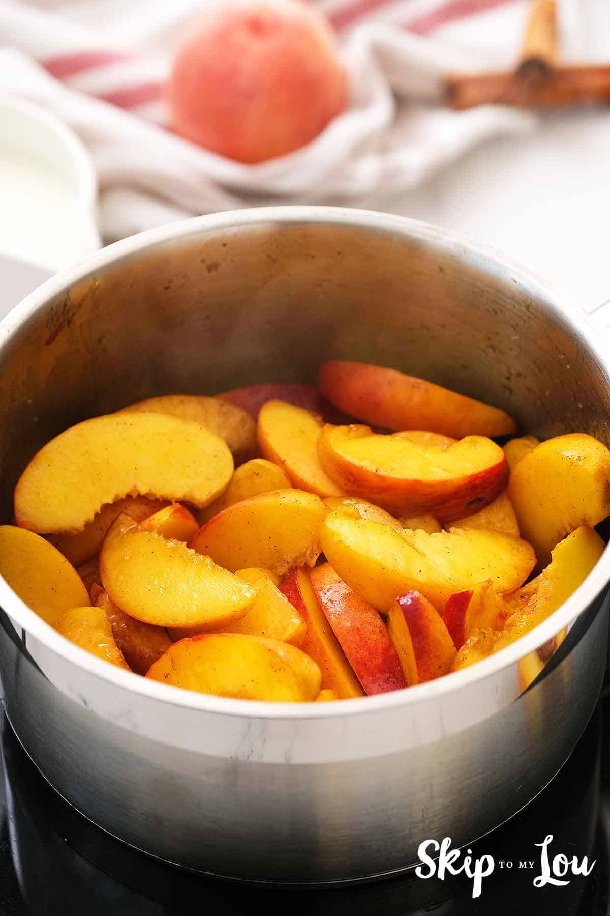 fresh peaches in a bowl