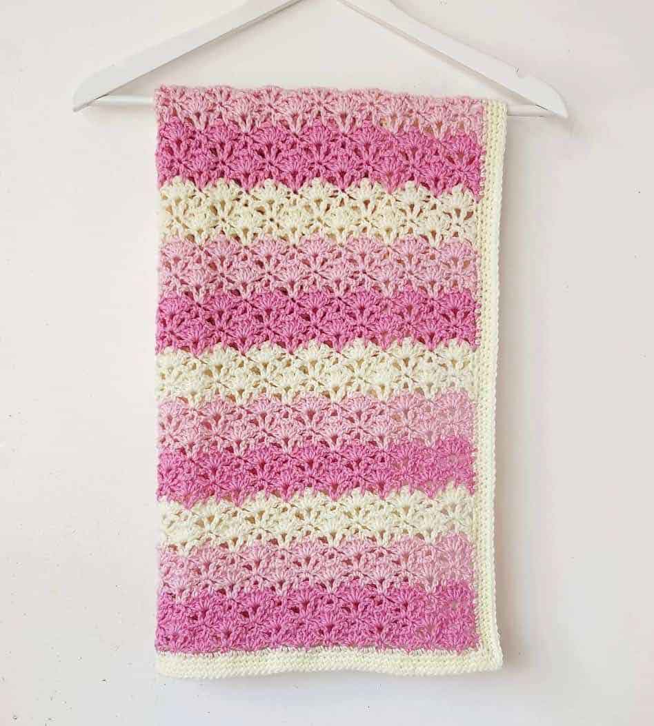 pink ombre crochet baby blanket